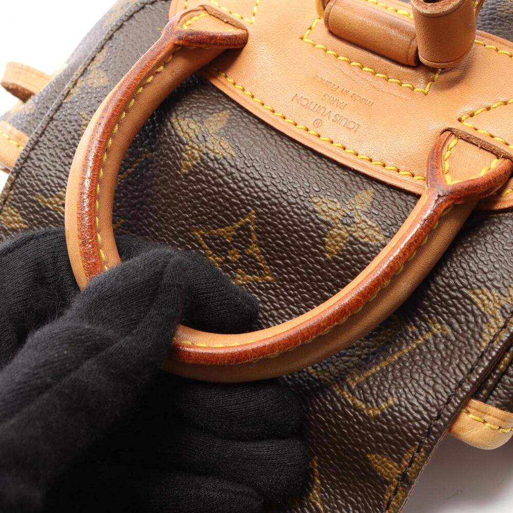 LOUIS VUITTON Authentic Brown Monogram Leather Backpack - Picture 8 of 9